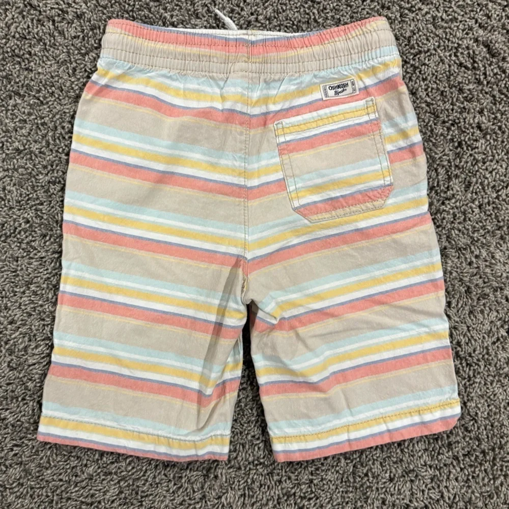 Oshkosh Boys preppy striped shorts with drawstring waist, size 8